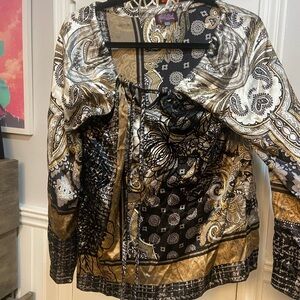 Hale Bob Black and Gold Paisley Blouse